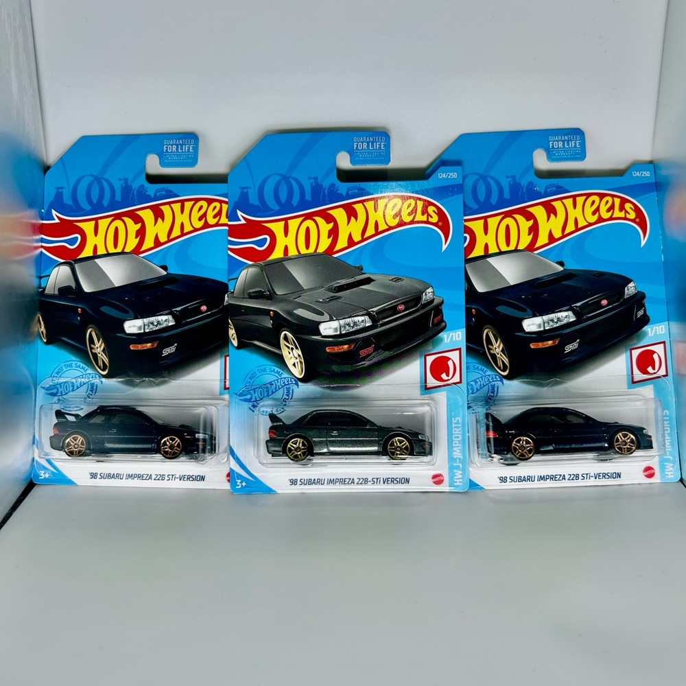 Hot Wheels JDM Lot Of 3x - ‘98 Subaru Impreza 22B STi-Version Black & Gray 2021